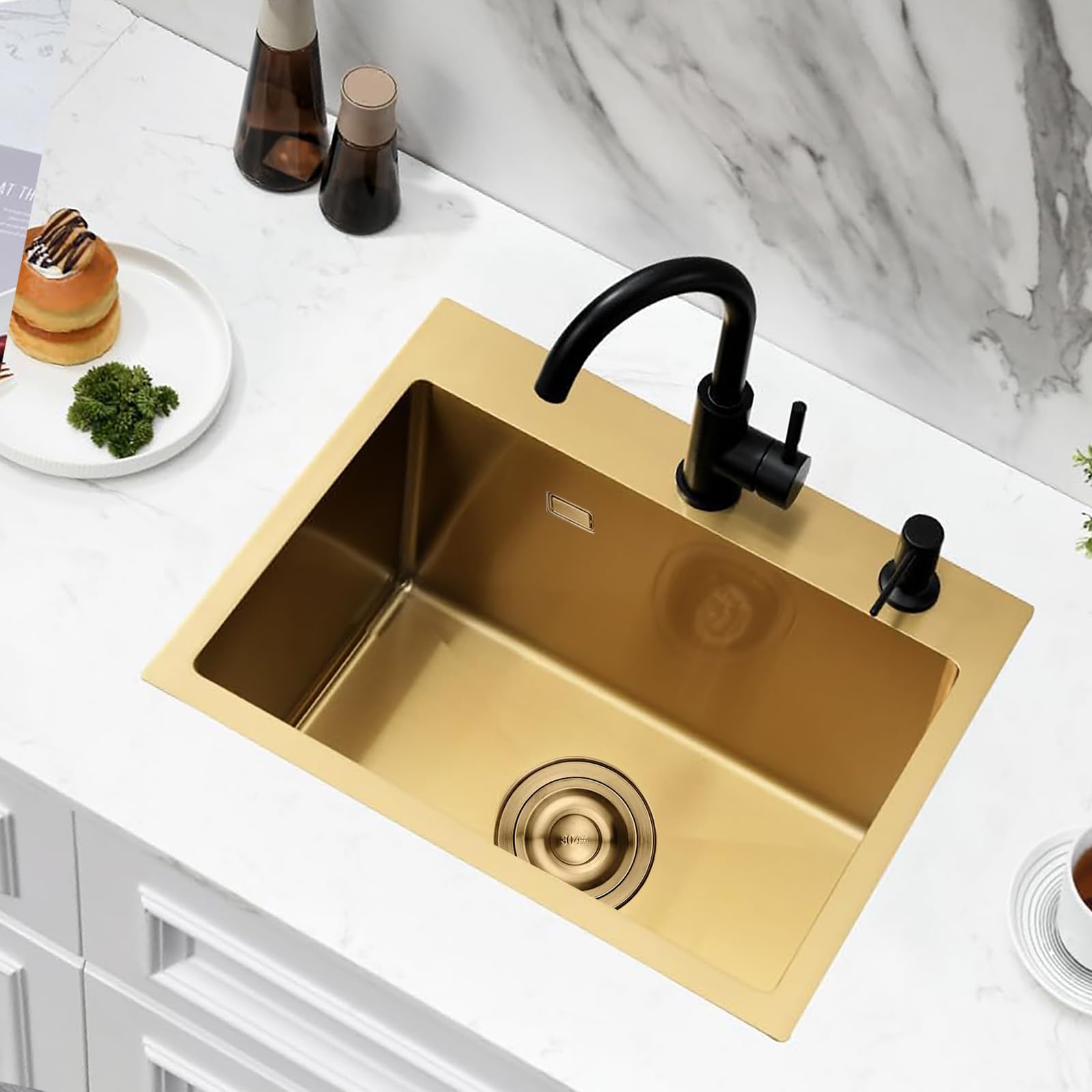 Bokaiya Lavello Cucina 55x45 cm 1 Vasca Oro