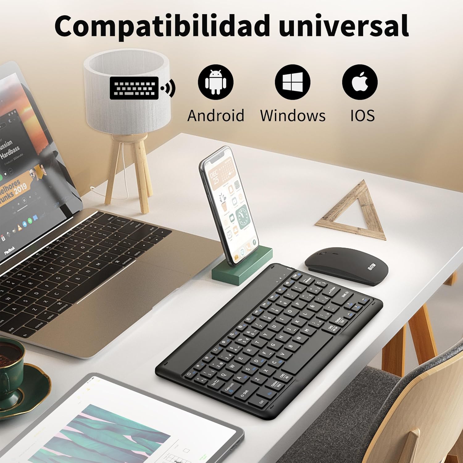 Easyacc Tastiera Bluetooth Wireless per Tablet, Nero - immagine 2