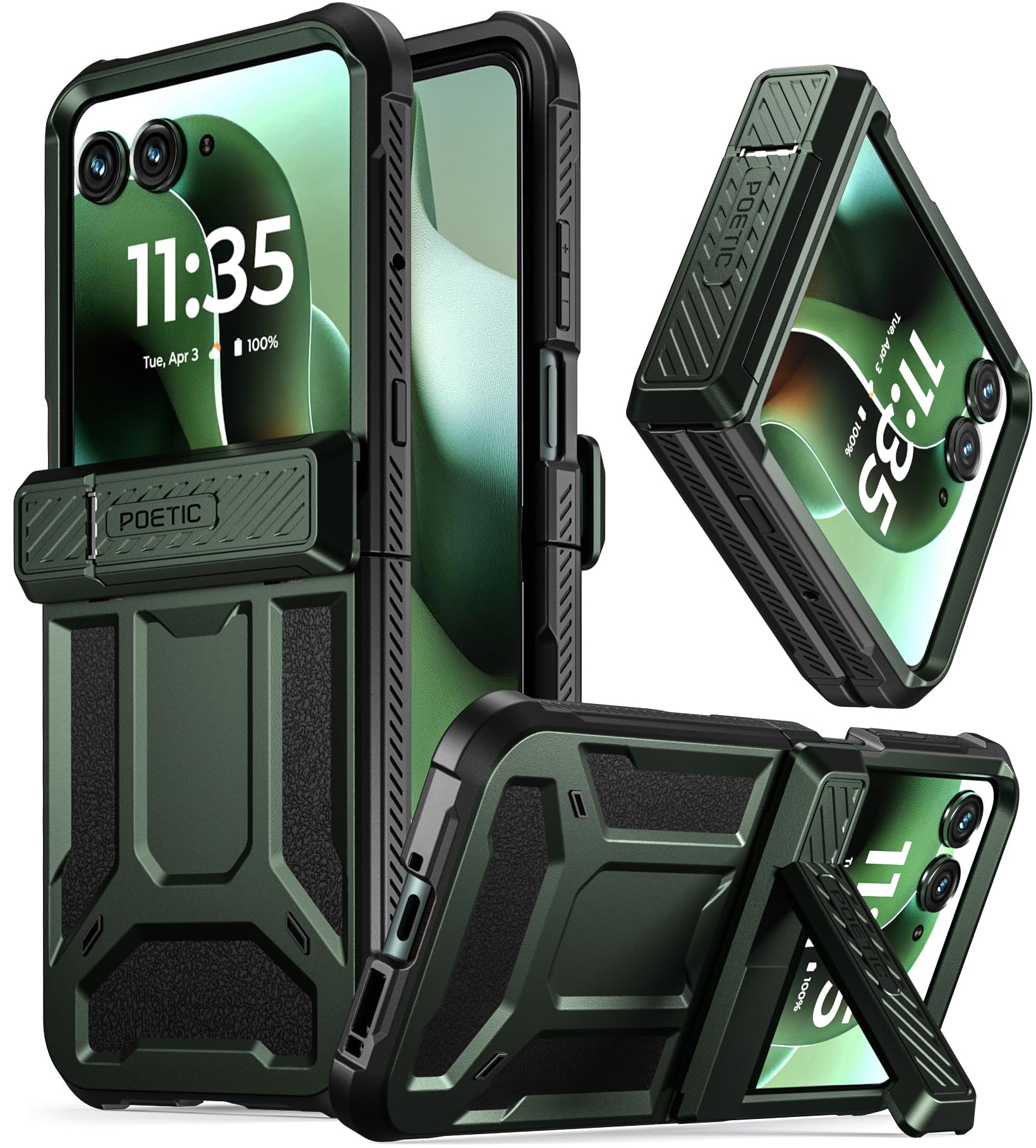 Poetic Spartan - Custodia per Motorola Moto Razr 60 Ultra 2025, Verde