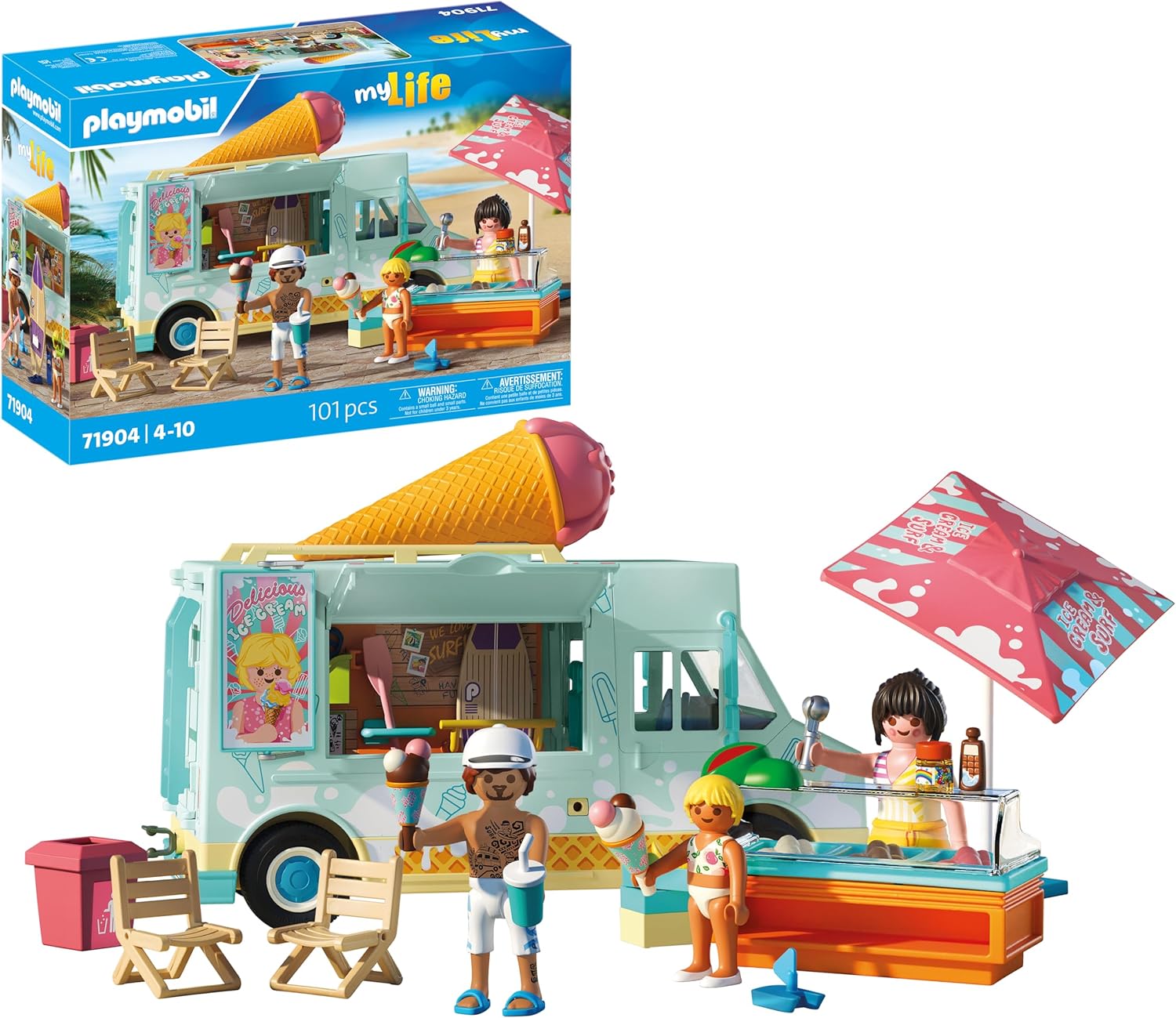 PLAYMOBIL Vacanza sulla Spiaggia - Camion Gelati e Surf - immagine 1