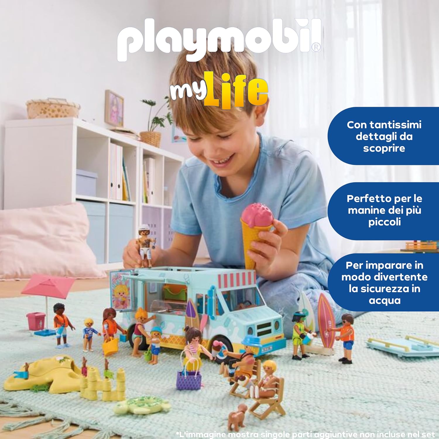 PLAYMOBIL Vacanza sulla Spiaggia - Camion Gelati e Surf - immagine 3