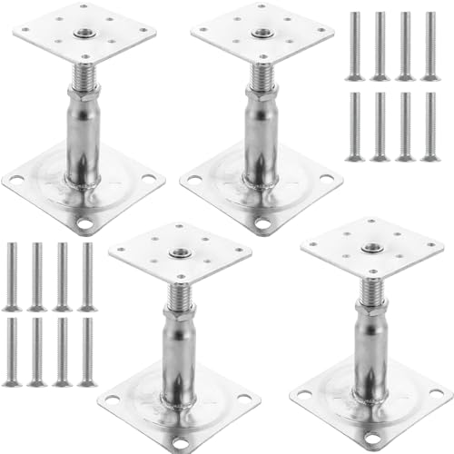 Senenqu 4 Supporti per Pali Regolabili 75x95mm