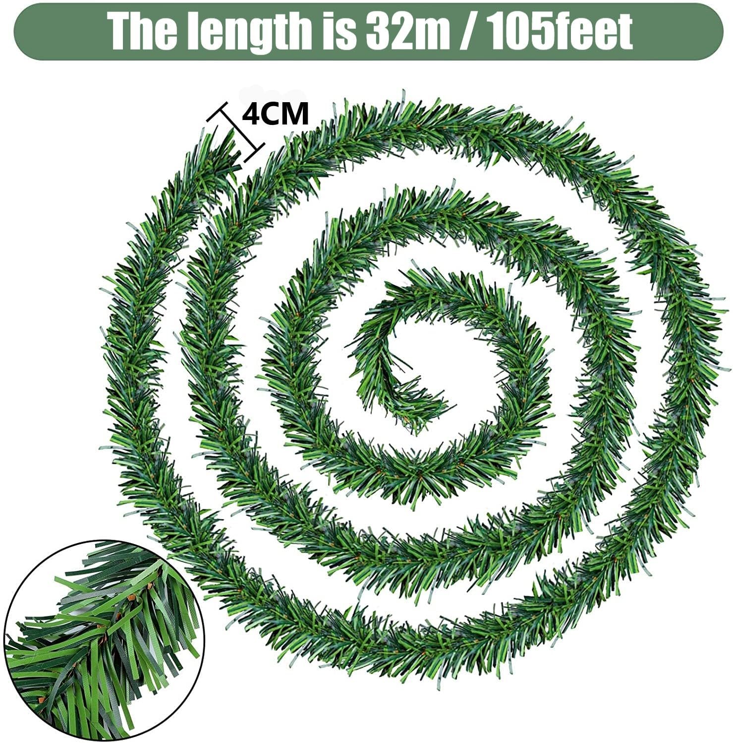 Latern Ghirlanda di Natale 33M Pino Verde Artificiale - immagine 3