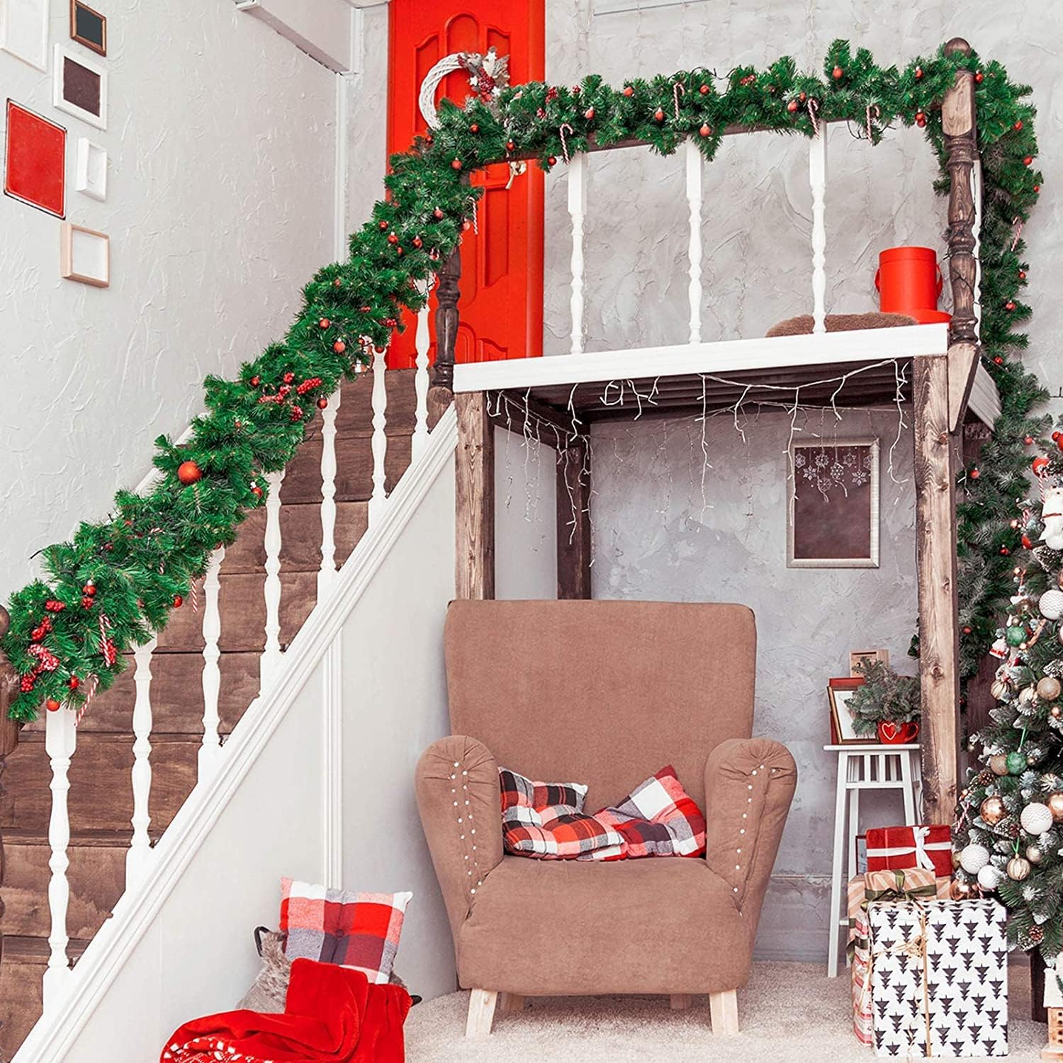 Latern Ghirlanda di Natale 33M Pino Verde Artificiale - immagine 6