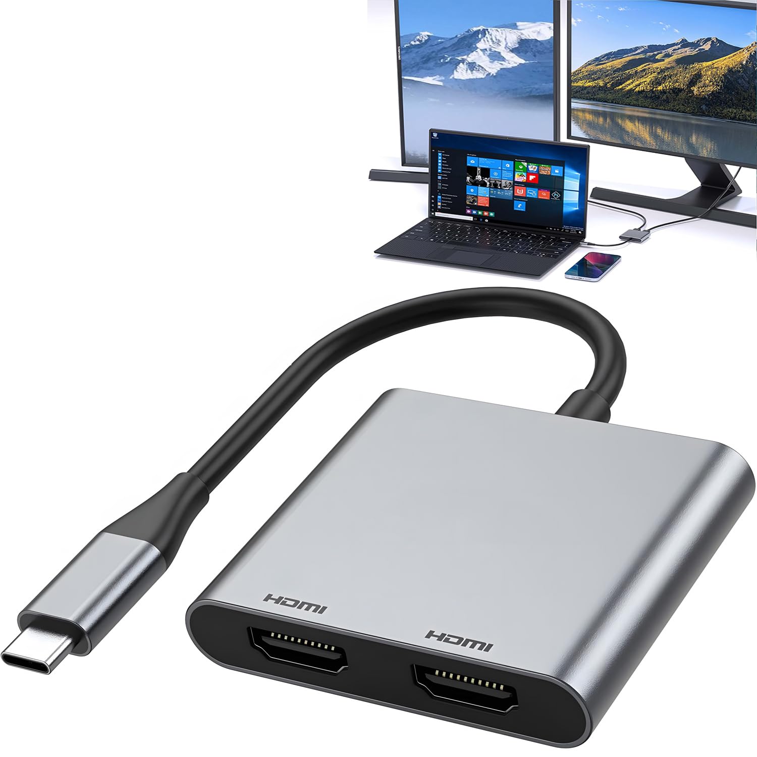 Adattatore USB C a Dual HDMI 4K 60Hz