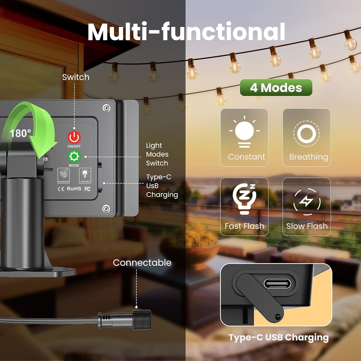 Yuusei Catena Luminosa Esterno Solare 15M IP65 - immagine 3