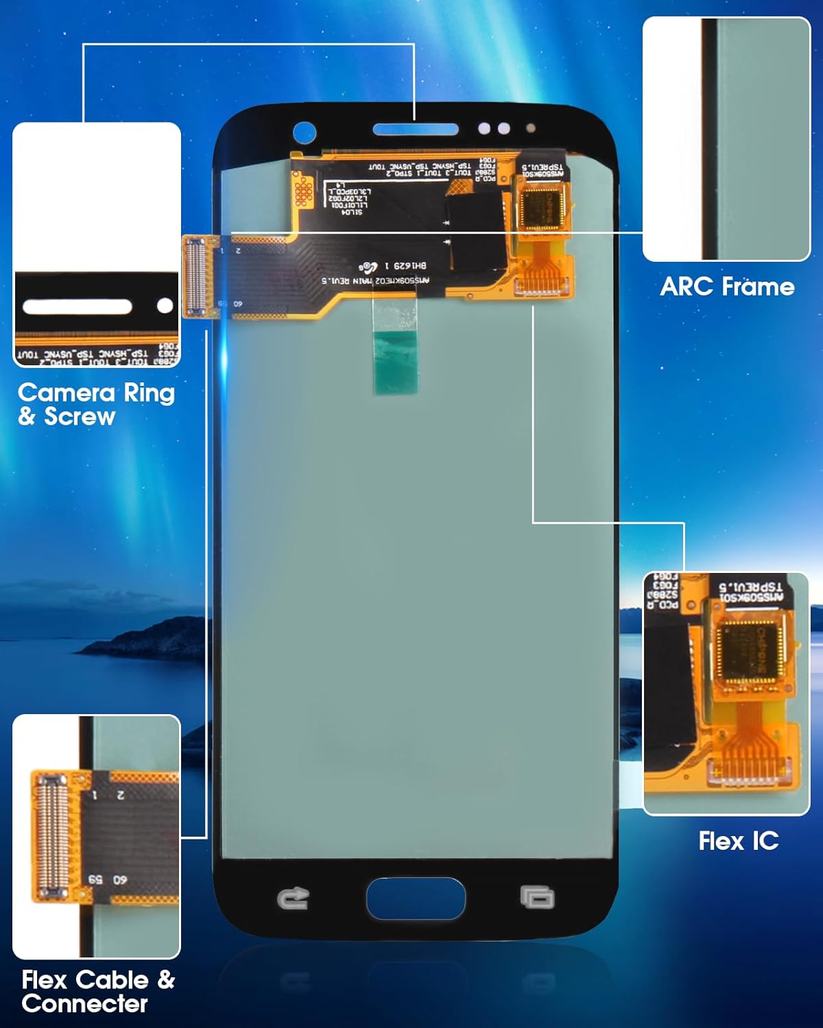 ARSSLY OLED LCD per Samsung Galaxy S7 G930 - Display Digitizer - immagine 7
