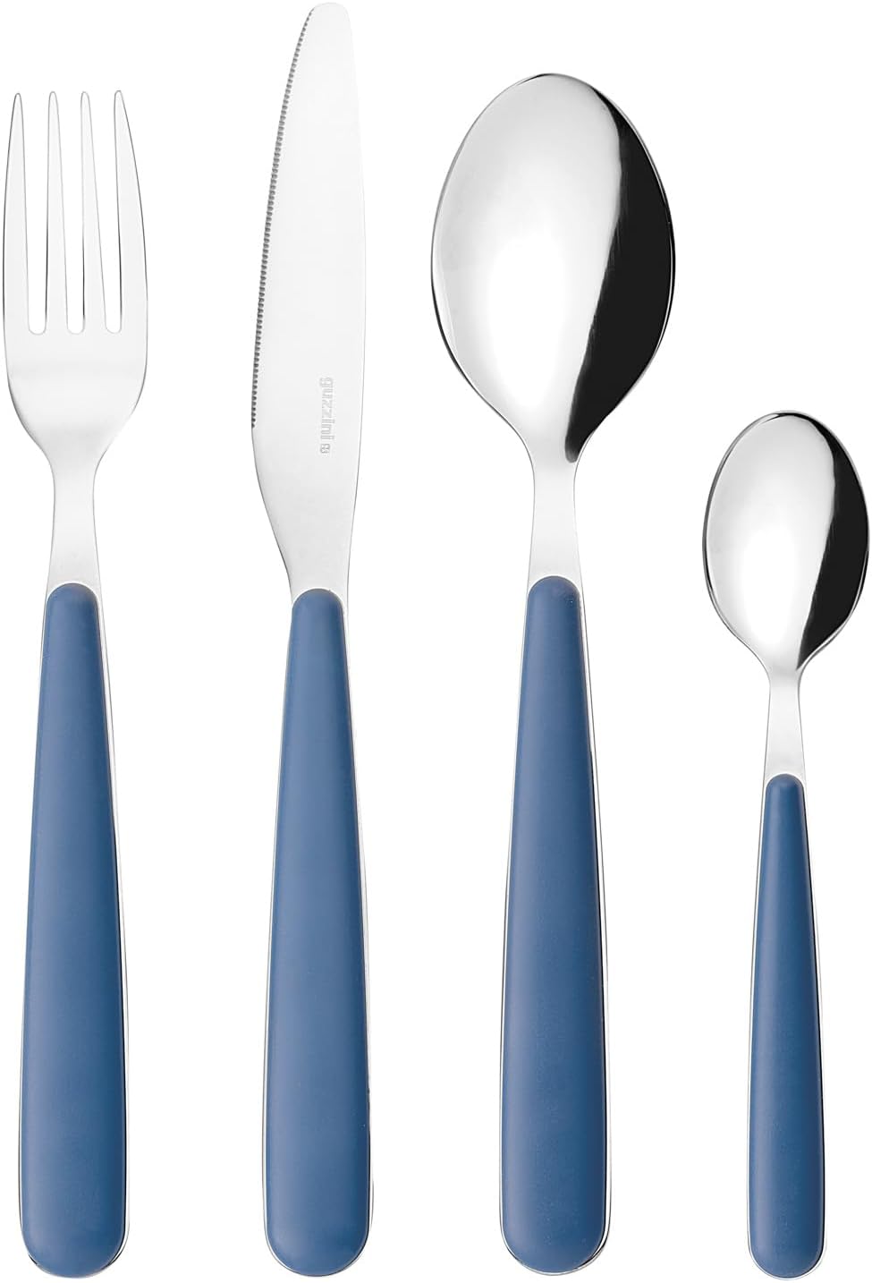 Guzzini - Set 24 posate in acciaio inossidabile, bianco, "POP" (blu navy)