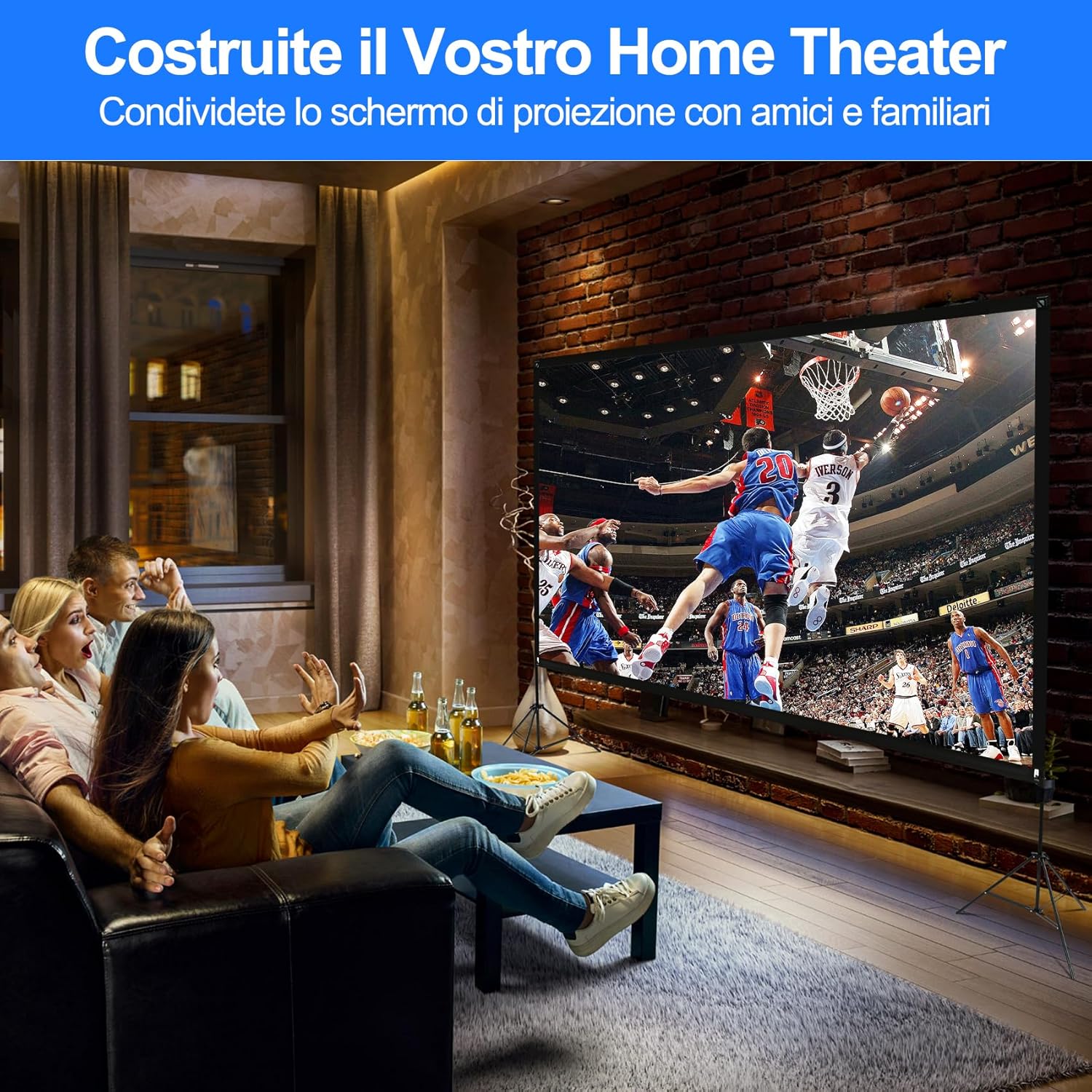 Schermo per Proiettore con Supporto 120" 4K HD - immagine 3