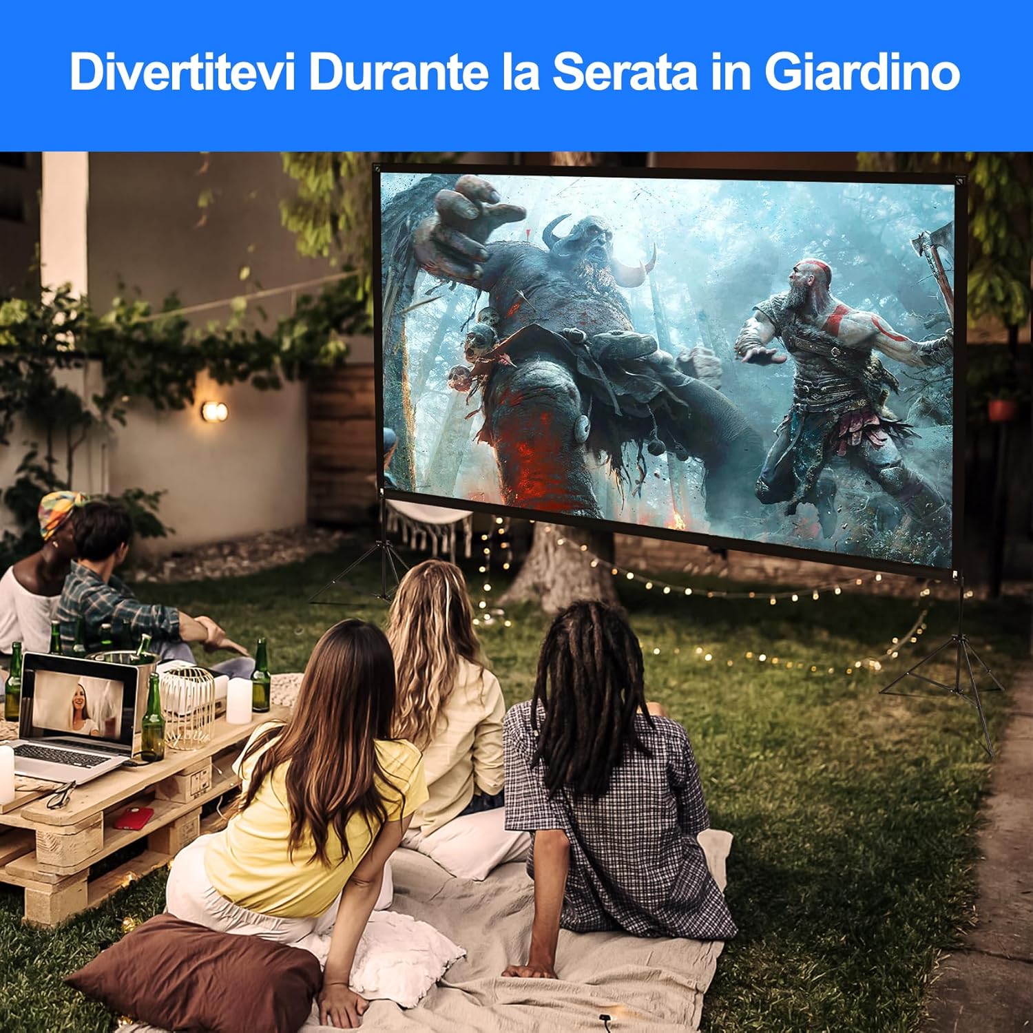 Schermo per Proiettore con Supporto 120" 4K HD - immagine 4