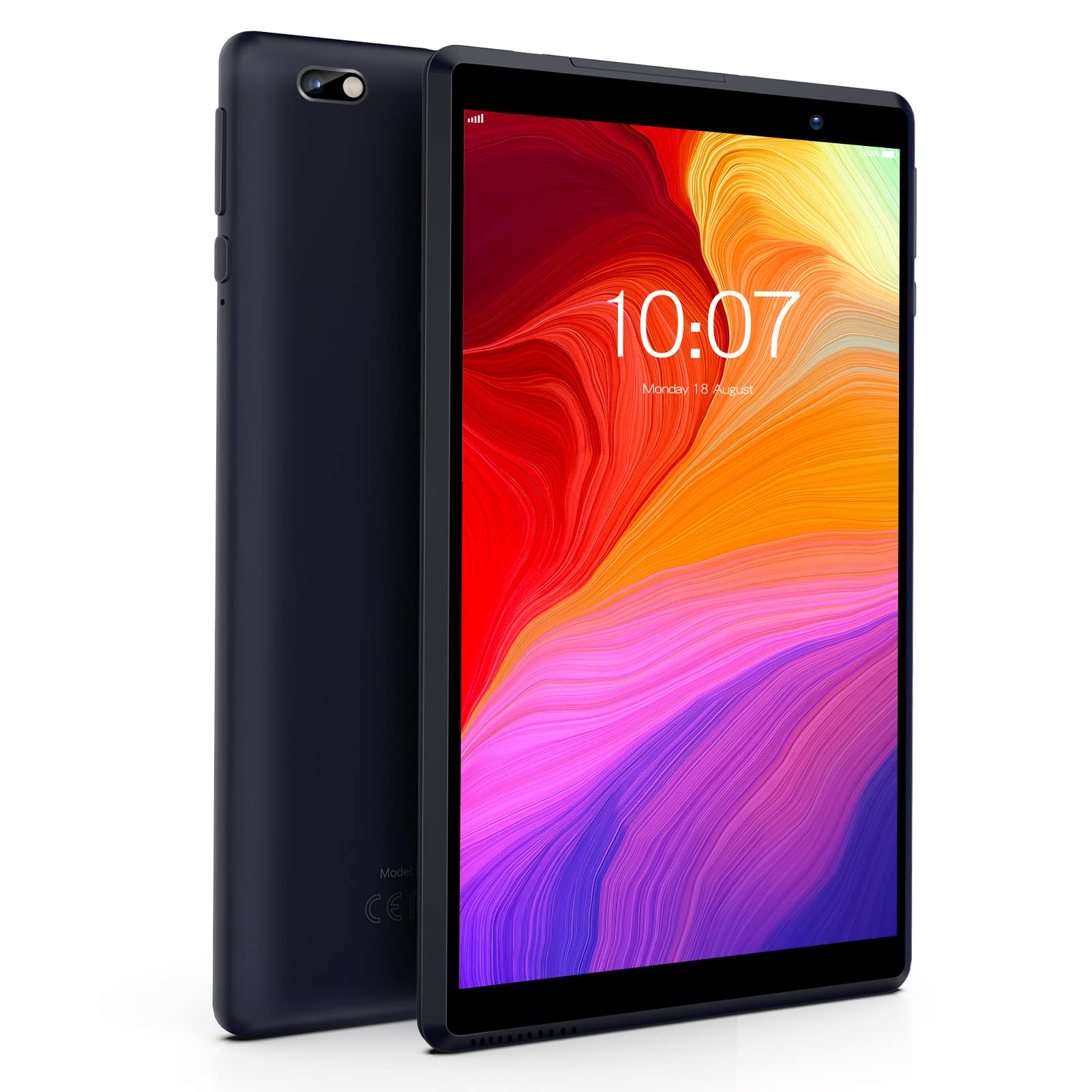 PRITOM Tablet PC Android 8 pollici Android 10.0 OS, 4000 mAh, 64GB ROM, Quad Core, schermo HD IPS, 2.0 anteriore + 8.0 MP fotocamera posteriore, Wi-Fi, Bluetooth, Nero