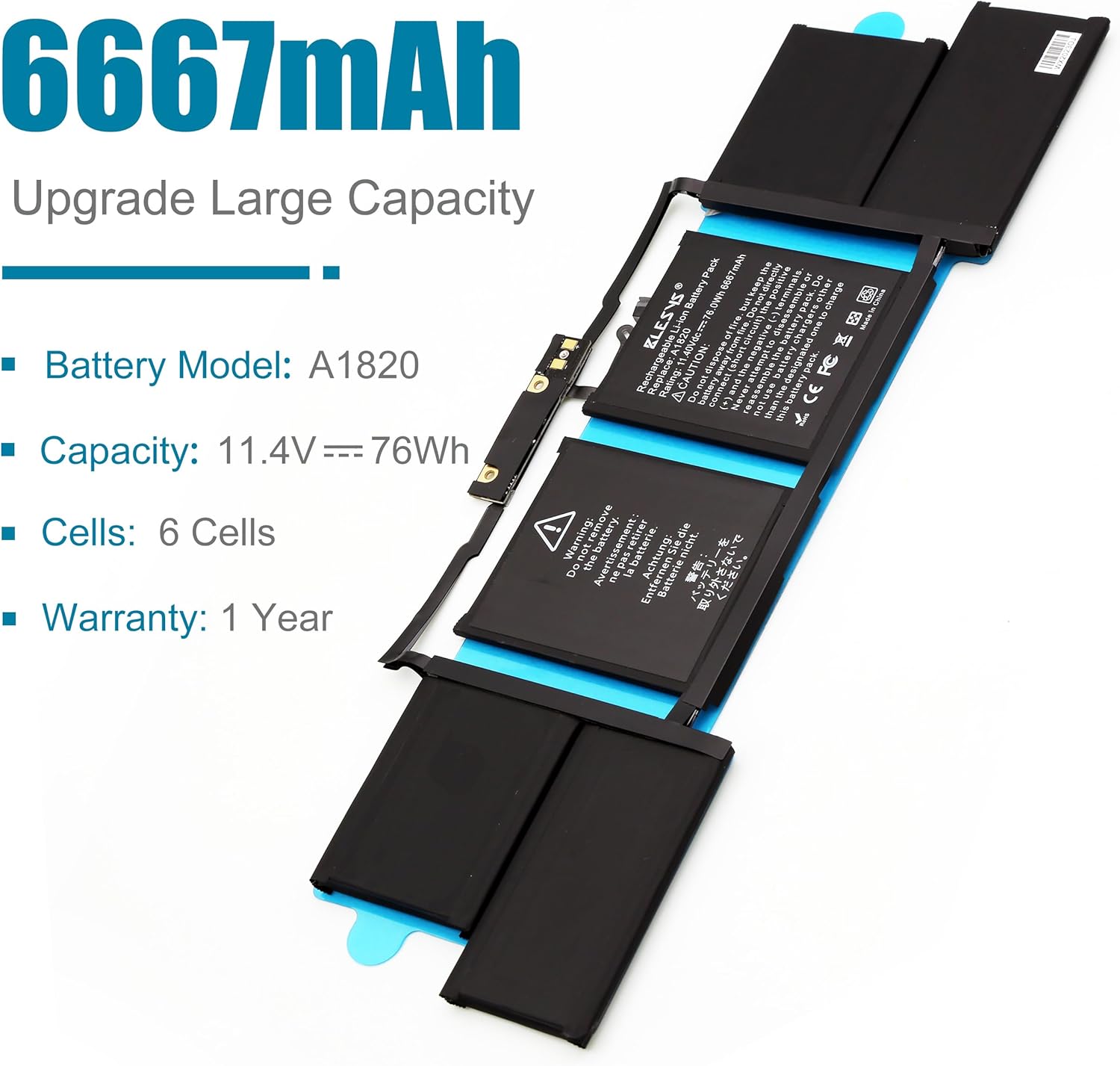 Blesys Batteria A1707 A1820 per MacBook Pro 15" - immagine 2