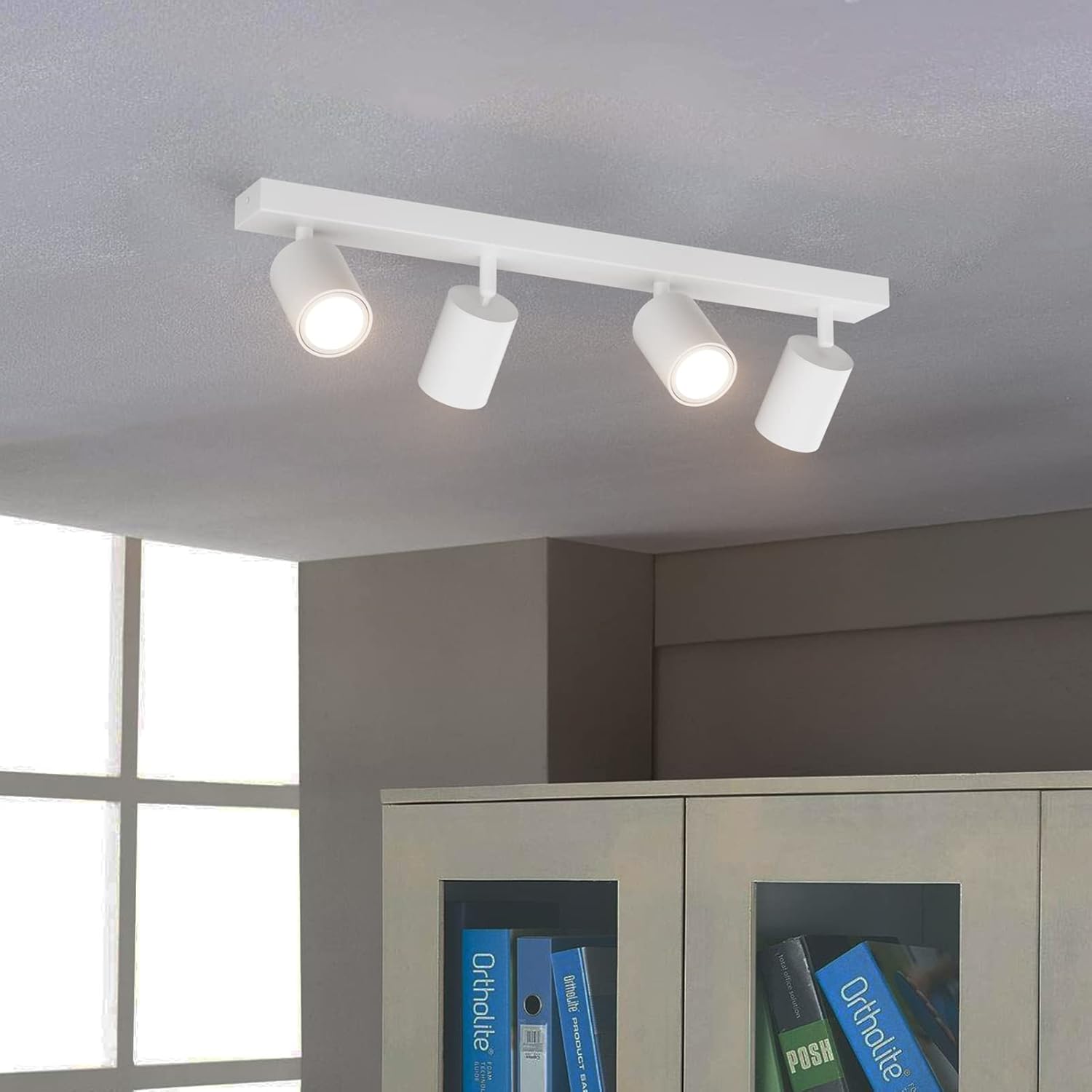 Klighten Faretti da Soffitto Orientabili Bianchi 4 Luci