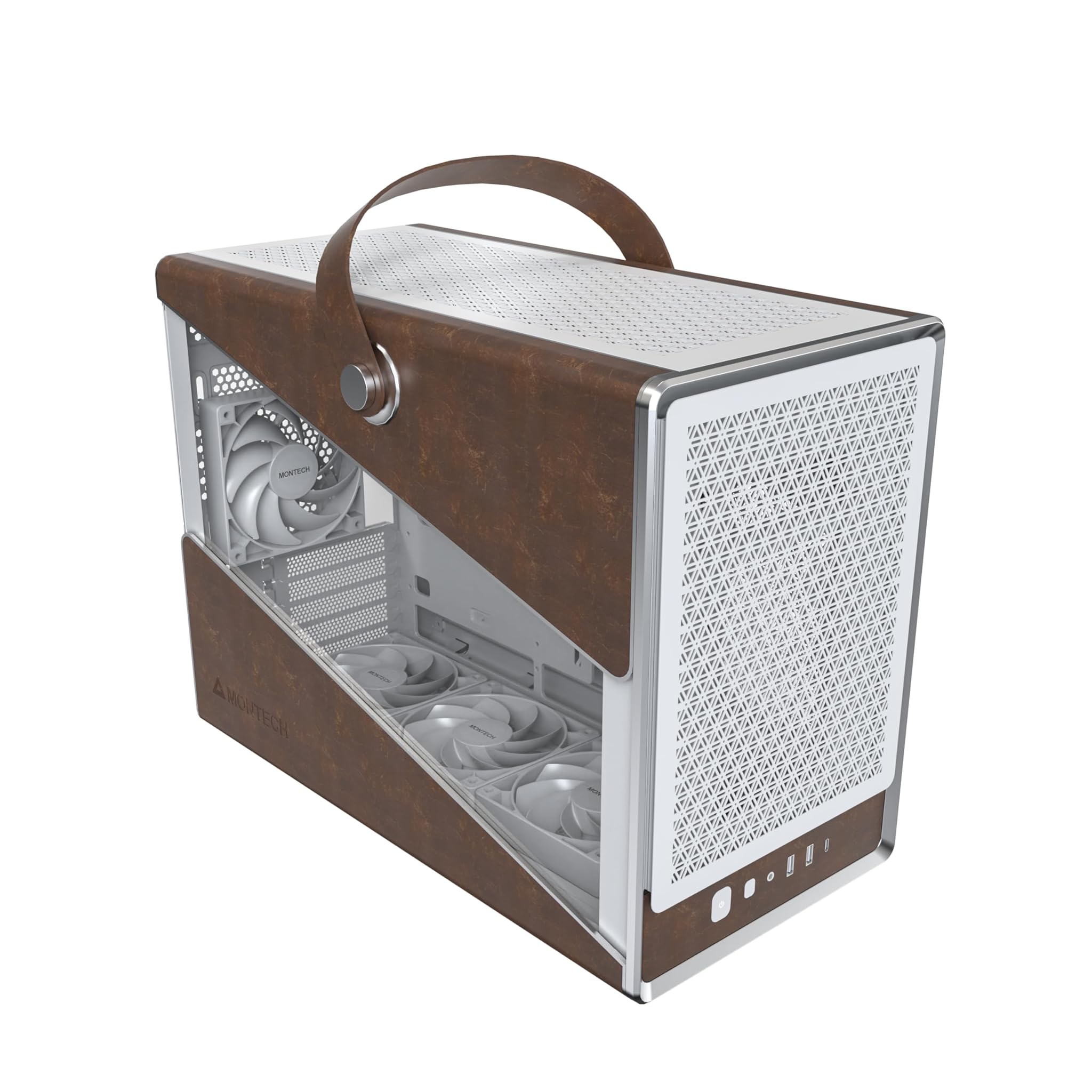 Montech Heritage mATX - Chassis Gaming in Pelle, Bianco