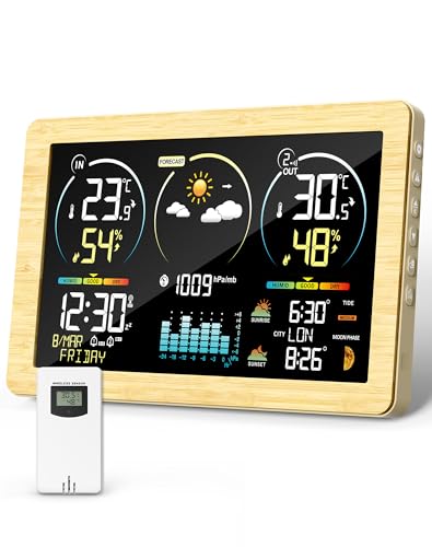 Stazione Meteo Digitale con Sensore Esterno e Display a Colori