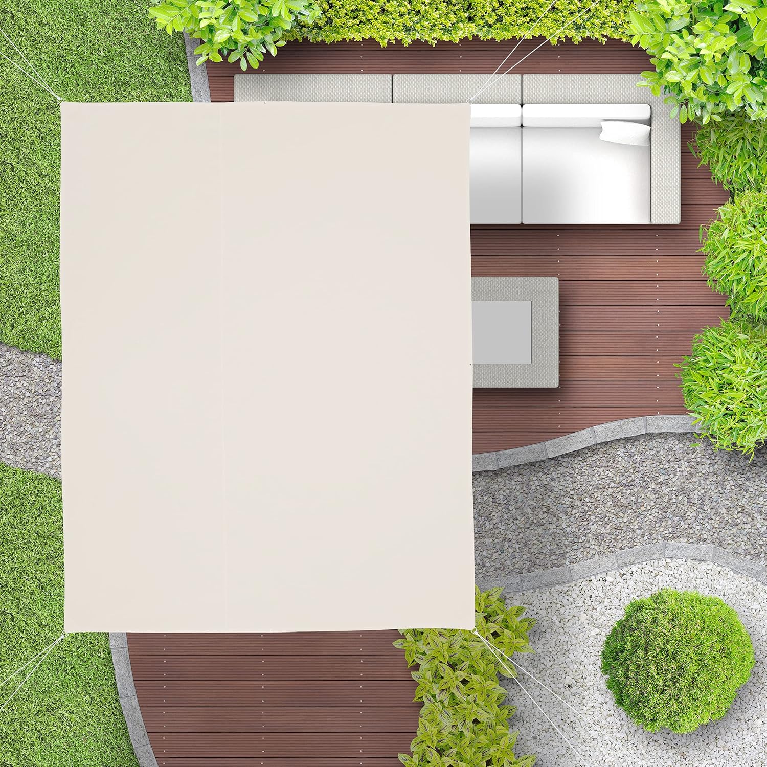 Relaxdays Tenda da Sole Rettangolare 3x4m, Beige - immagine 5