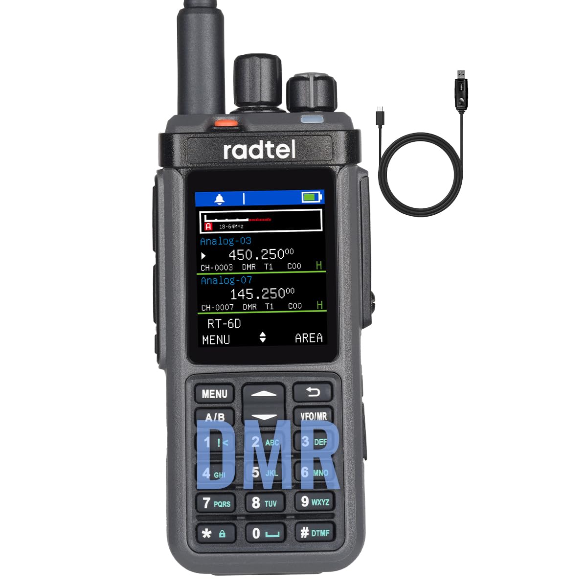 Radtel RT-6D DMR - Walkie-Talkie Doppia Banda 1024 Canali