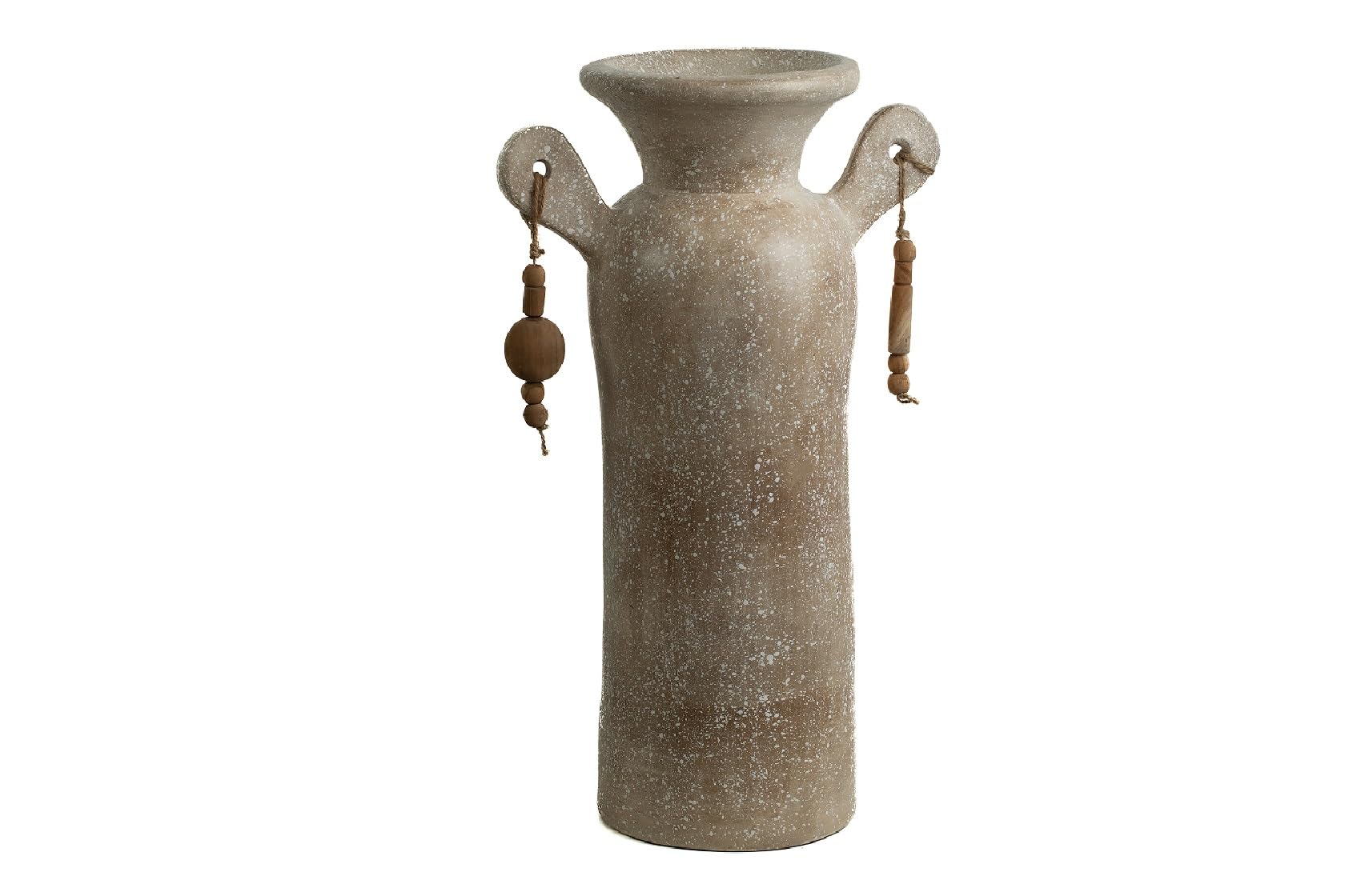 JARRON CERAMICA C/COLGANTES MADERA