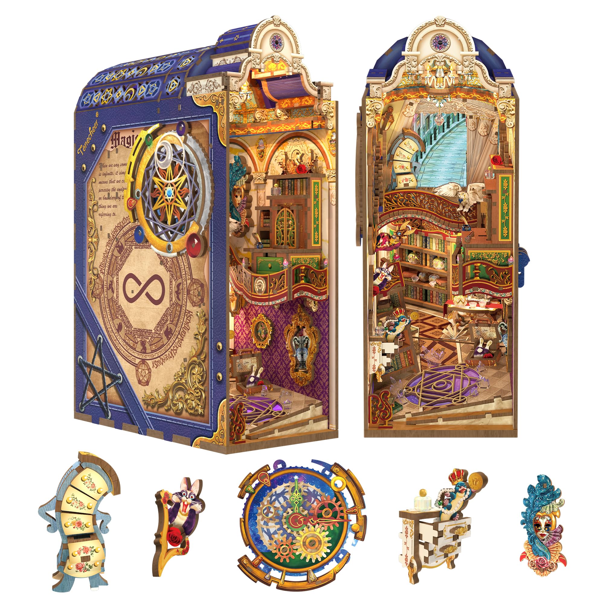 Tonecheer Kit Book Nook DIY con LED e Antipolvere