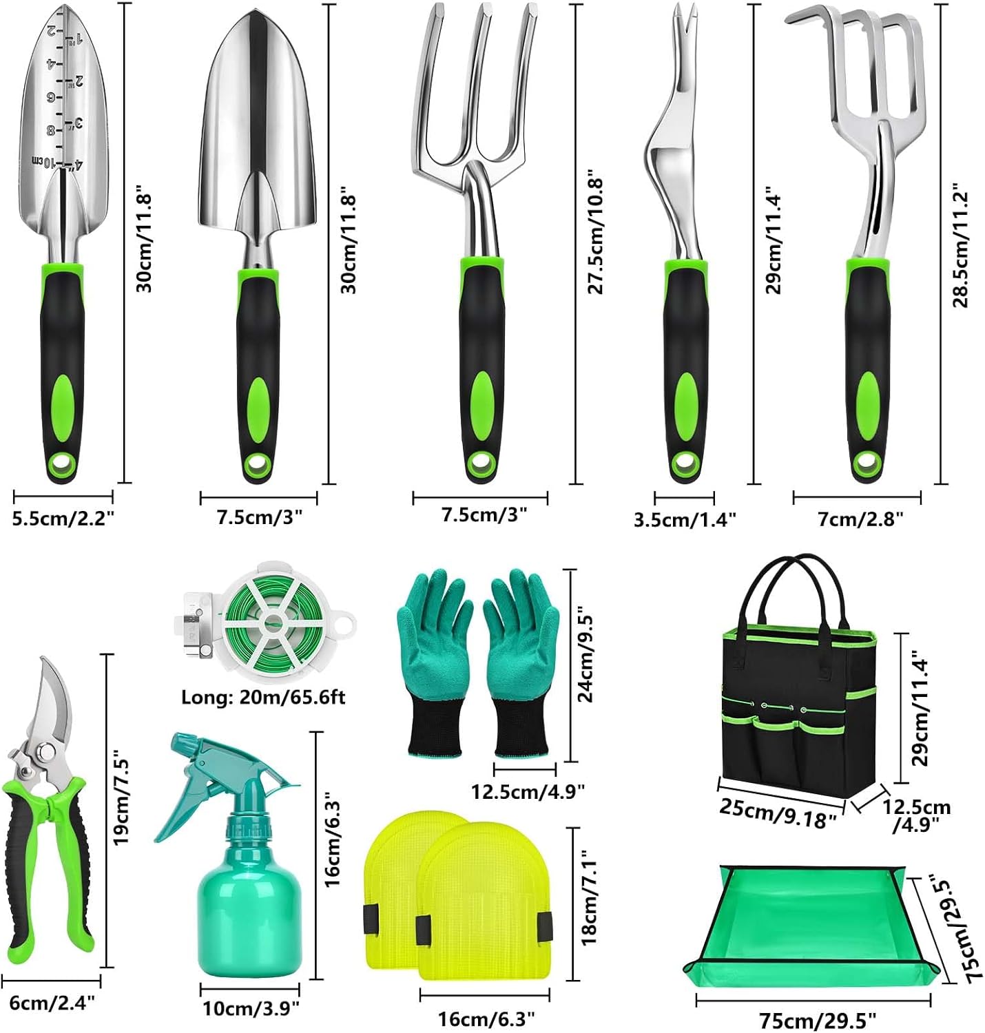 Mactoou Set di Attrezzi da Giardinaggio 12 Pezzi - immagine 2