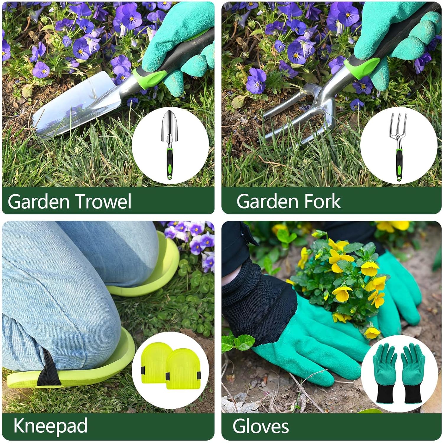 Mactoou Set di Attrezzi da Giardinaggio 12 Pezzi - immagine 3