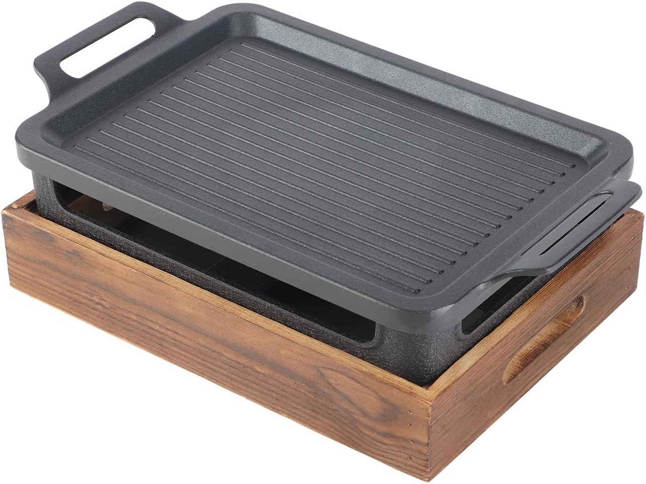 Aqxreight Fornello Ad Alcool con Base in Legno