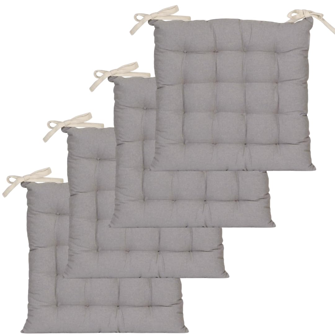 Atout Ciel Set di 4 cuscini quadrati bicolori 40 x 40 cm, colore: Beige/Grigio