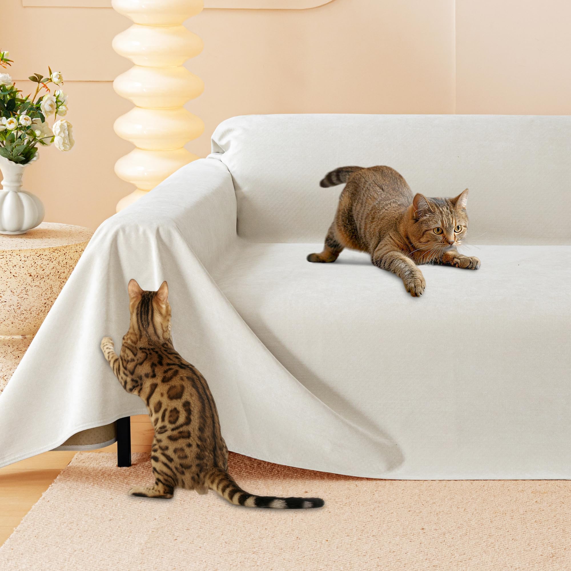 Loiion Protezione Divano Graffi Gatto 300x180cm, Beige