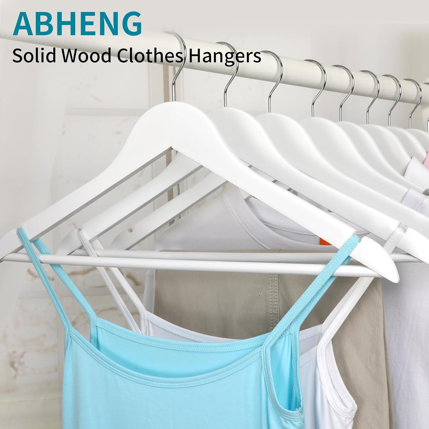 Abheng Grucce Legno 100 Pezzi, Bianco - immagine 2