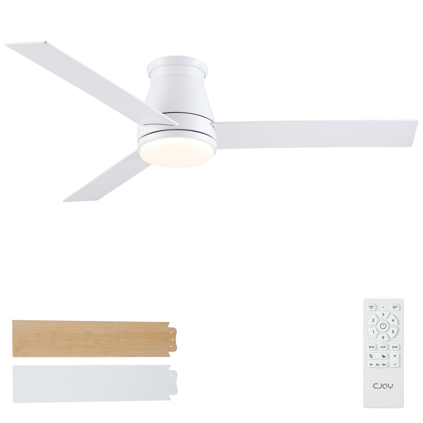 Cjoy - Ventilatore da Soffitto con Luce 132cm
