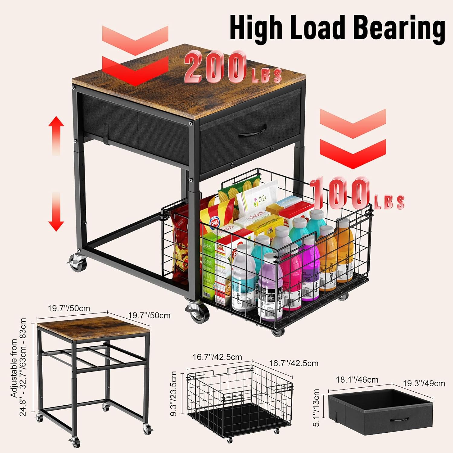 Housolution Mini Supporto Mobile per Frigorifero 90,7 kg - immagine 2