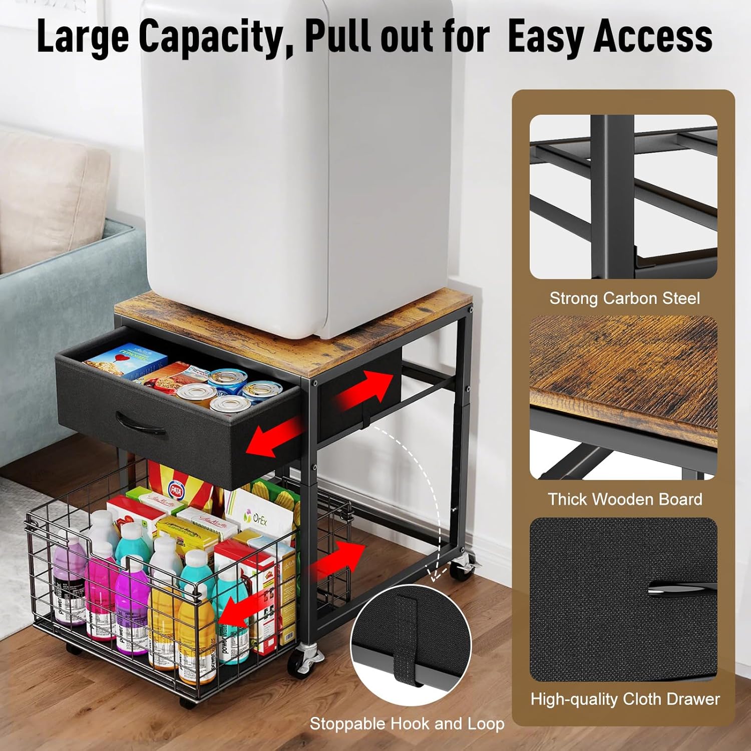 Housolution Mini Supporto Mobile per Frigorifero 90,7 kg - immagine 7