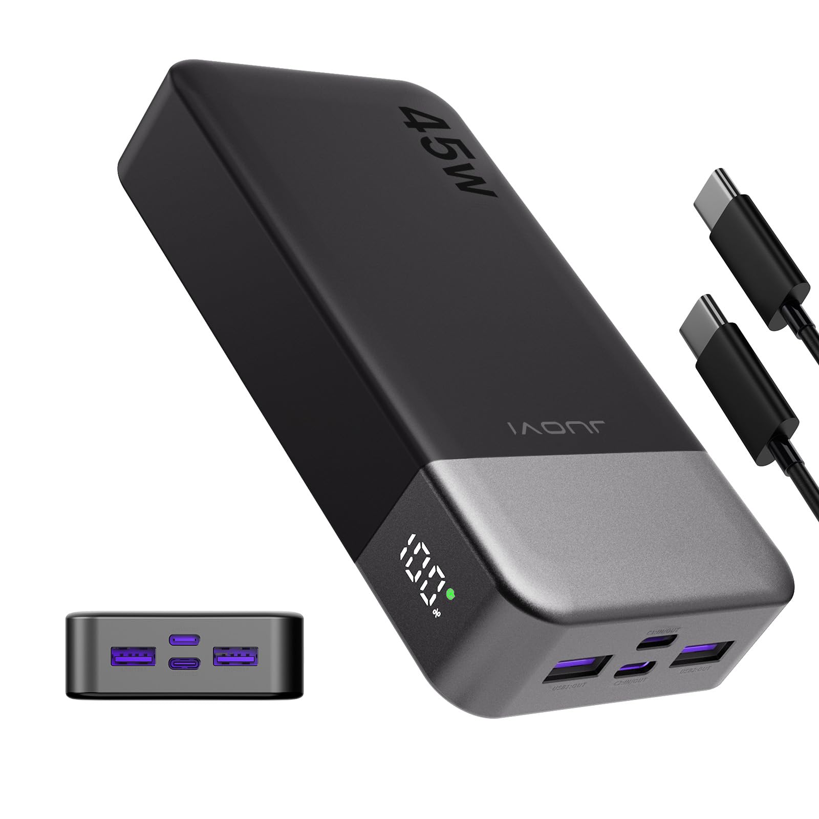 Juovi Power Bank 20000mAh 45W, Nero