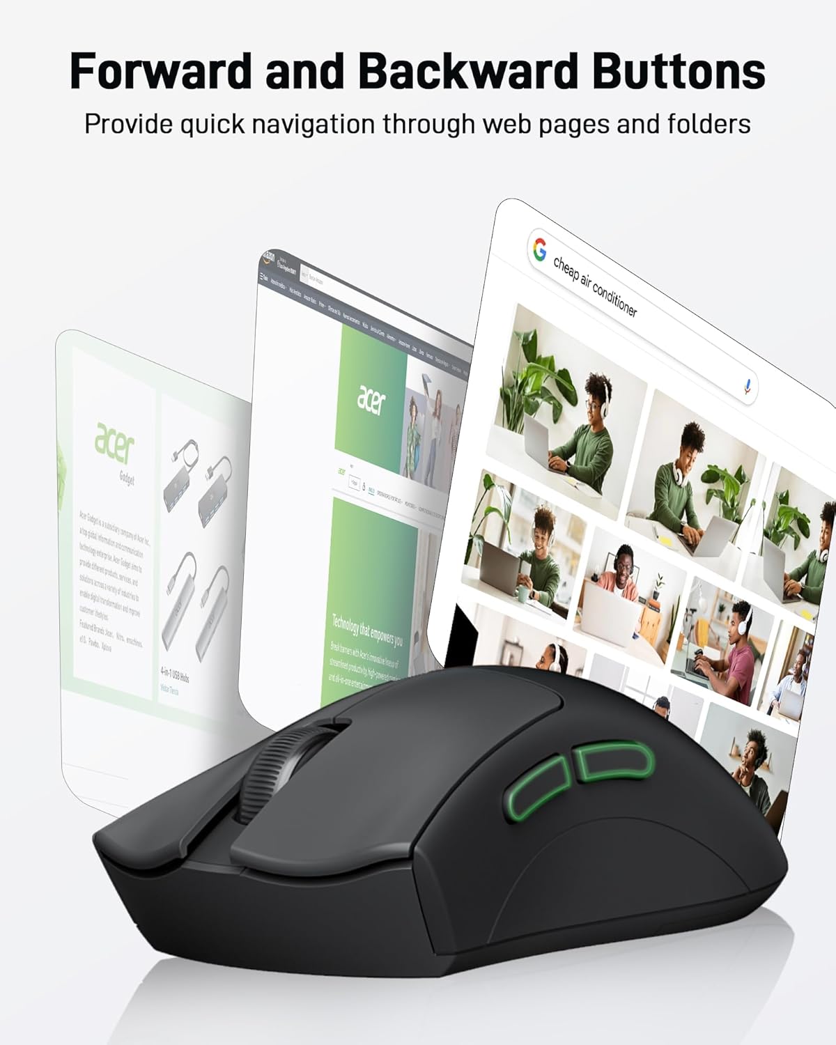 Acer Mouse Wireless Ergonomico 1200 DPI - immagine 3