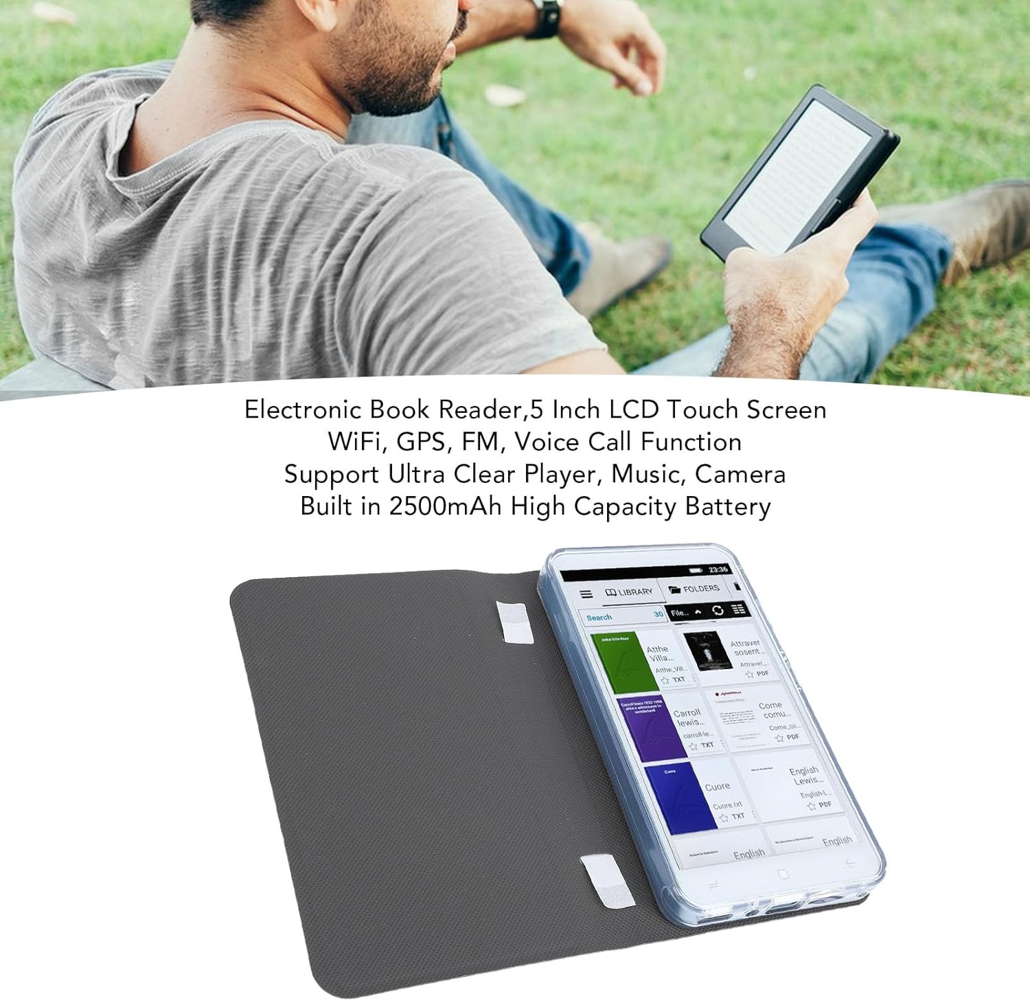 Zunate E-Book Reader 5" HD Touch Screen - immagine 4