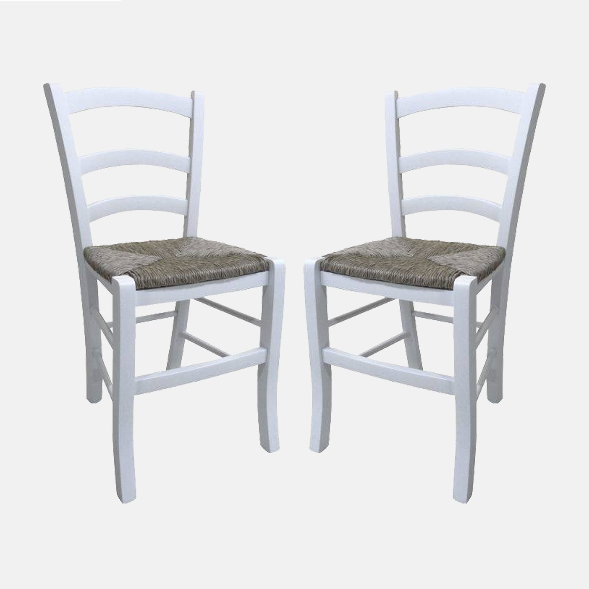 Dmora Sedia Coslada - Set 2 Sedie Legno Bianco