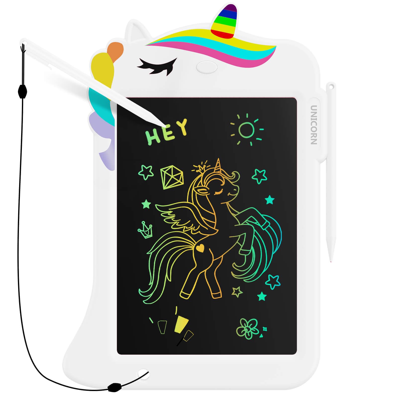 Tablet LCD Unicorno 8.8" per Bambini, Bianco