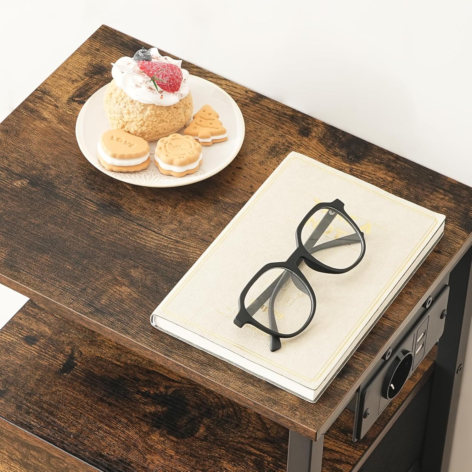 Yatiney Comodino Industriale con Prese e USB - immagine 7