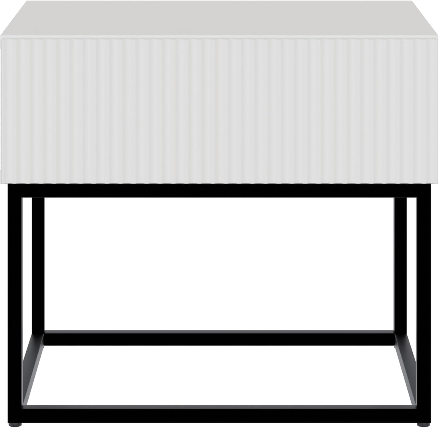 Selsey Comodino tavolino comodino con cassetto grigio beige gambe nere Veldio