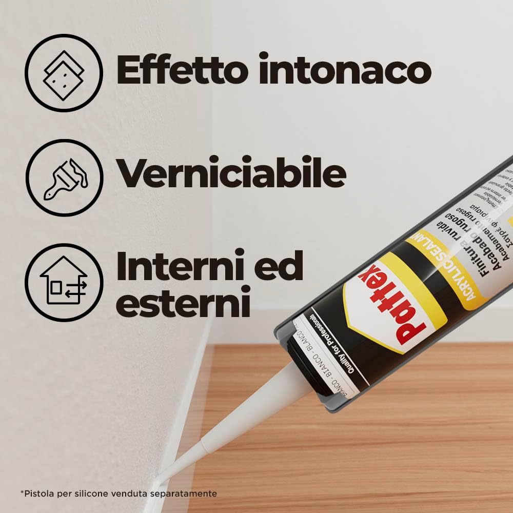 Pattex Sigillante Acrilico Muro AC 405, Effetto Intonaco, Finitura ...