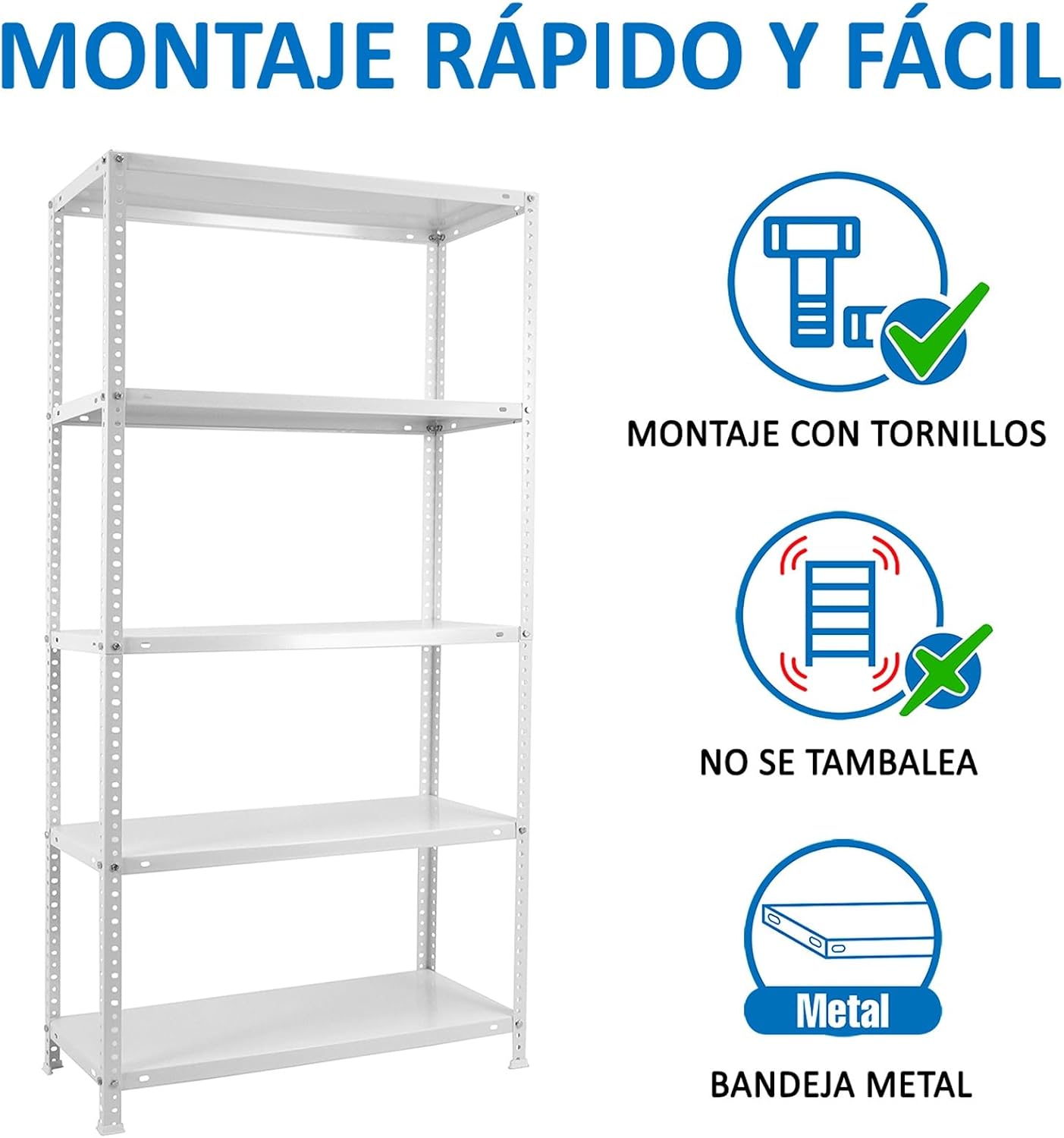 Simon Rack Scaffale Metallo Garage 5 Ripiani 2000x1000x500mm - immagine 6
