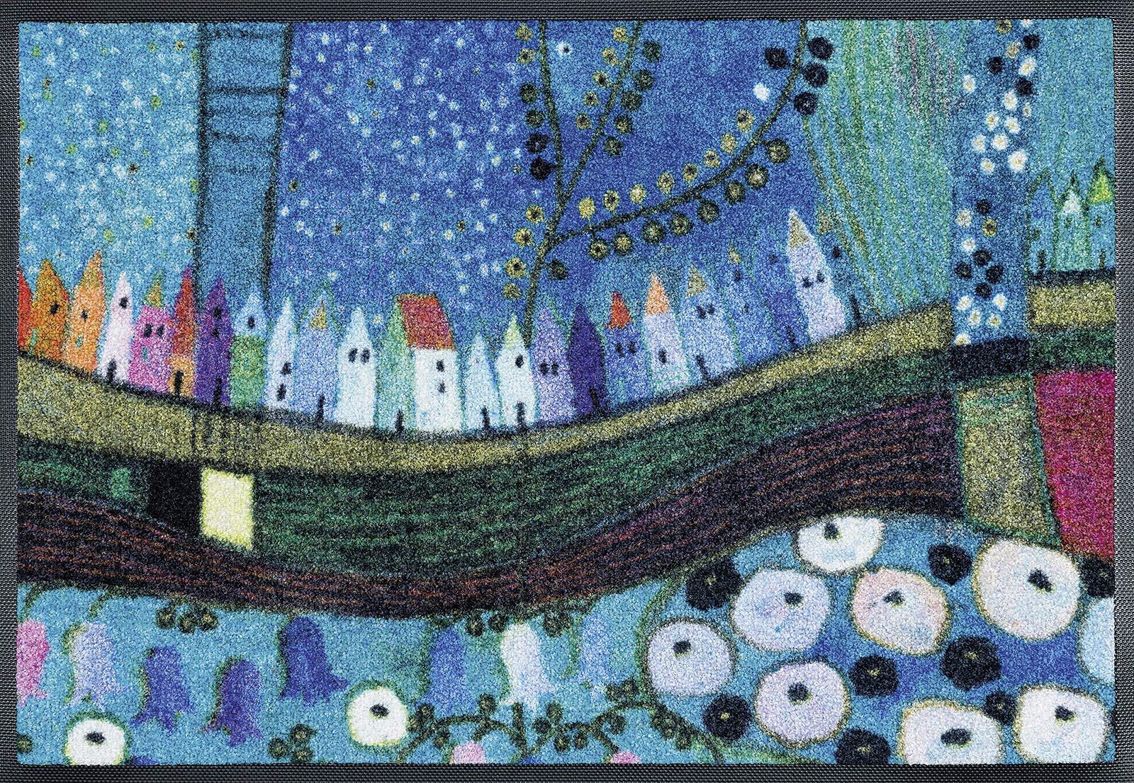 Wash+Dry - Tappeto Stadt in Blau 75x120, Colorato