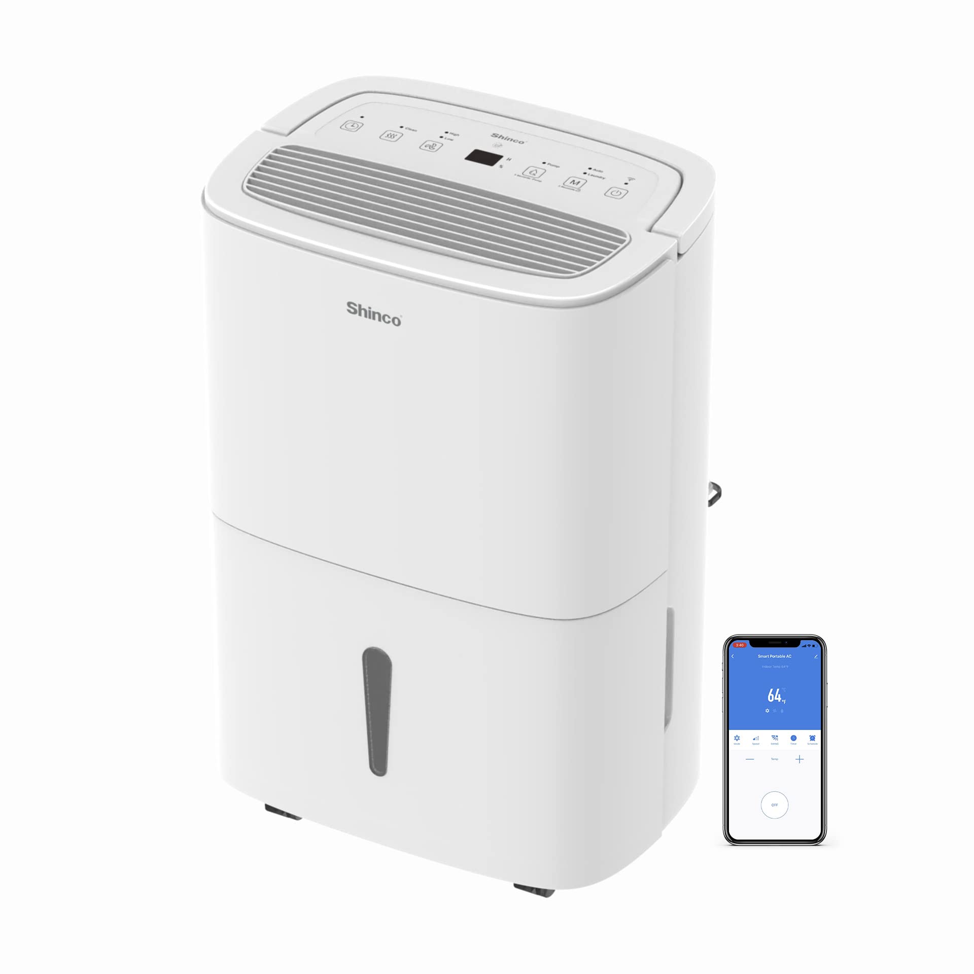 Shinco WIFI Deumidificatore Portatile 30L/Giorno, Bianco