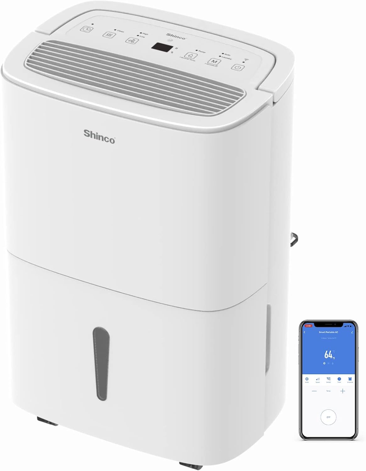 Shinco WIFI Deumidificatore Portatile 30L/Giorno, Bianco - immagine 1