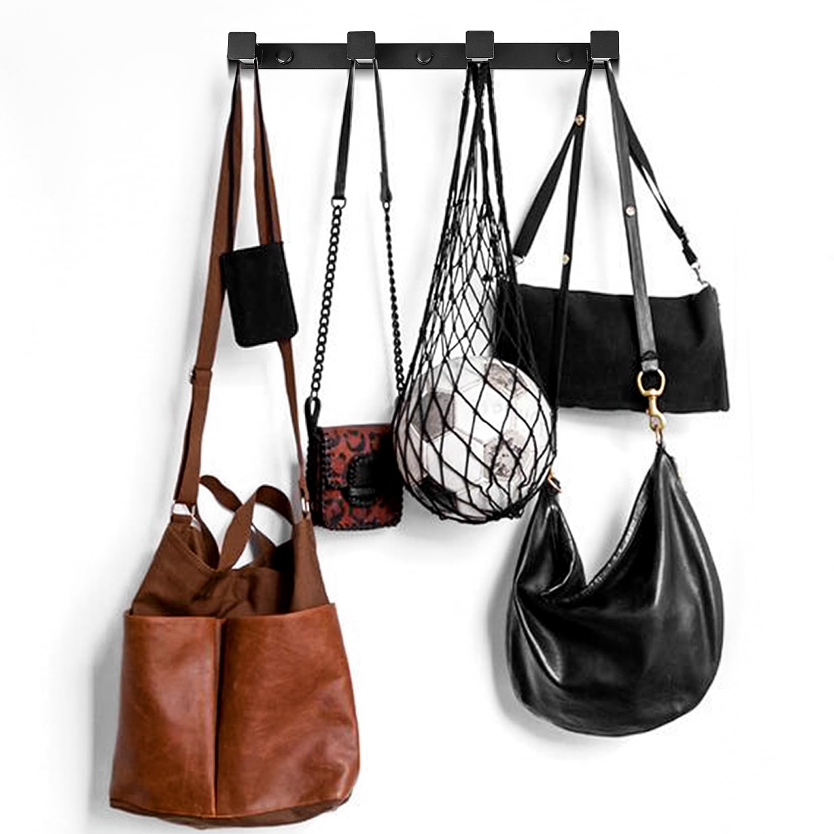 Ganci Appendiabiti da Parete Design Moderni,Attaccapanni da Muro,Appendiabiti da Muros,Appendi Abiti per Muro, Attaccapanni da Parete 4 Ganci per Accappatoi Vestiti Cameretta Cucina Bagno Ingresso