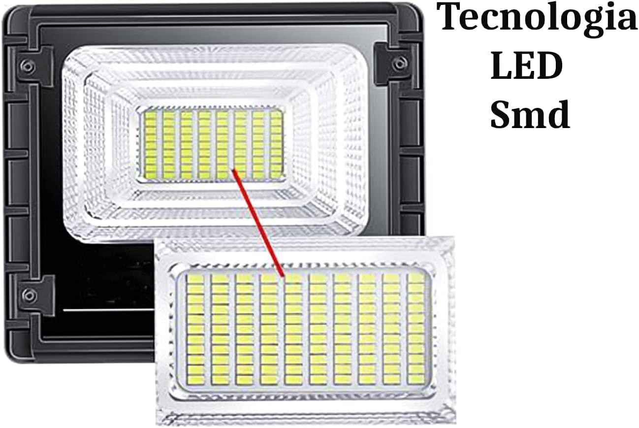Squado Faretto LED 200W SMD con Pannello Solare - immagine 1