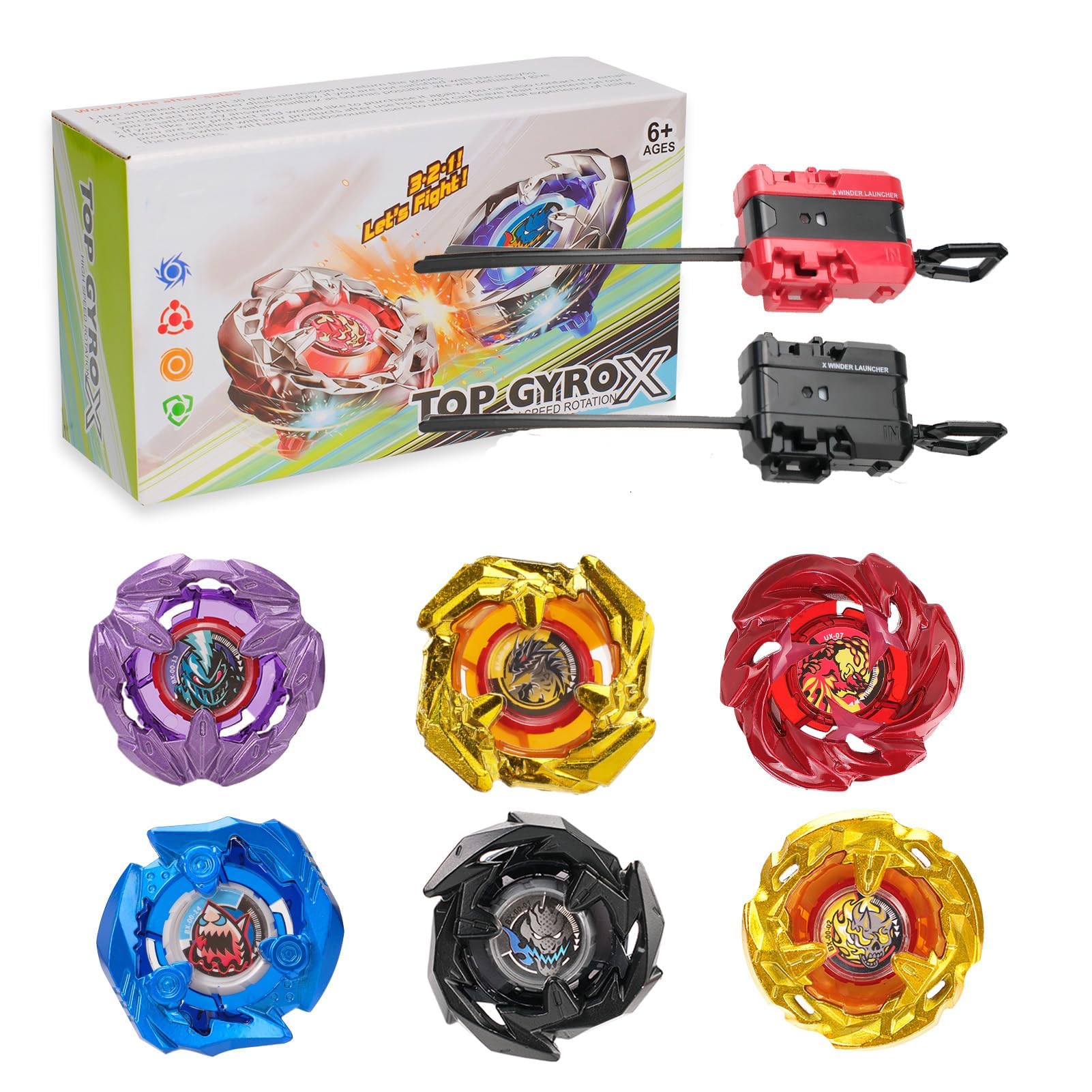 Set Battle X Gryo - 6 Trottole da Combattimento