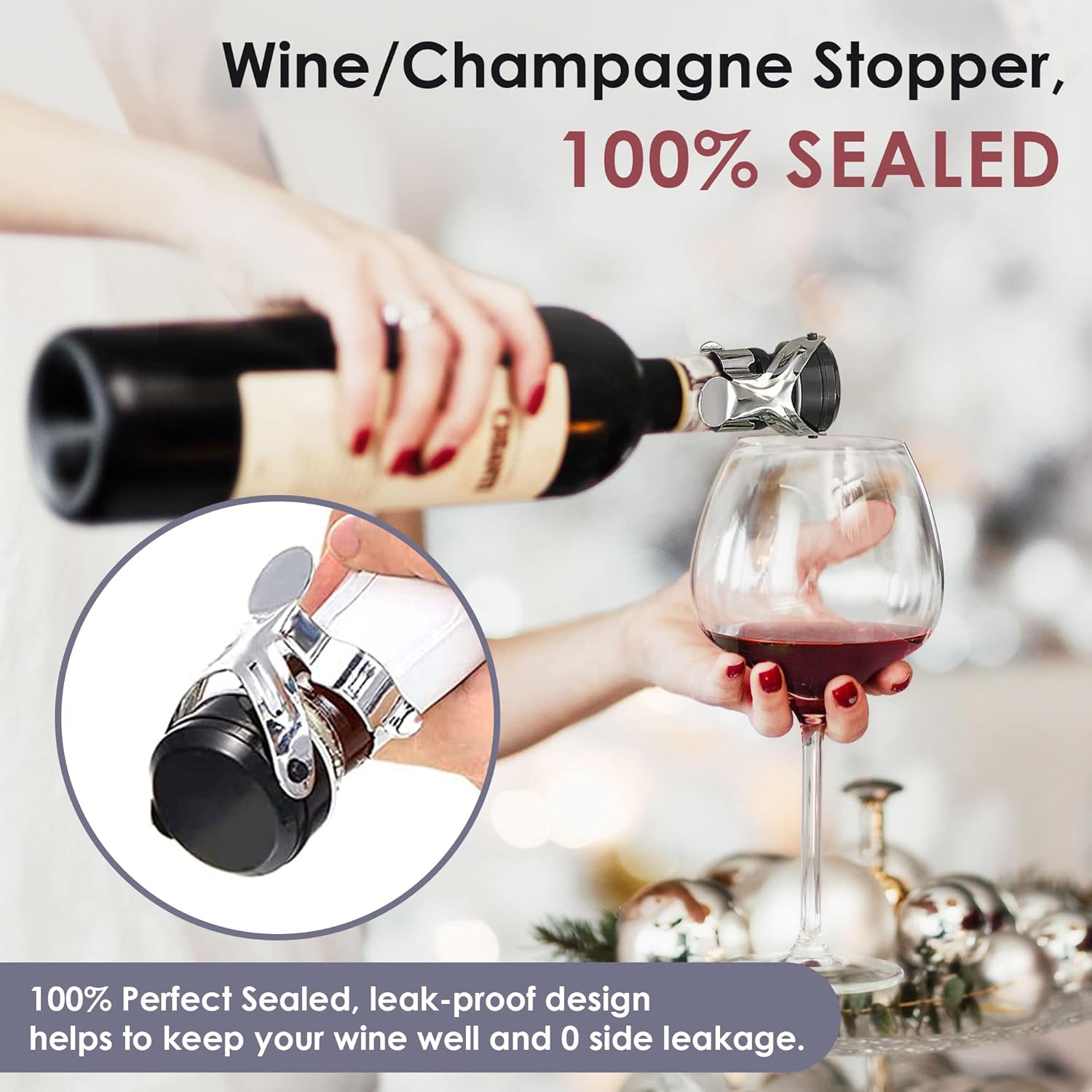 Gimars 8 Tappi per Bottiglie Vino Spumante - immagine 4