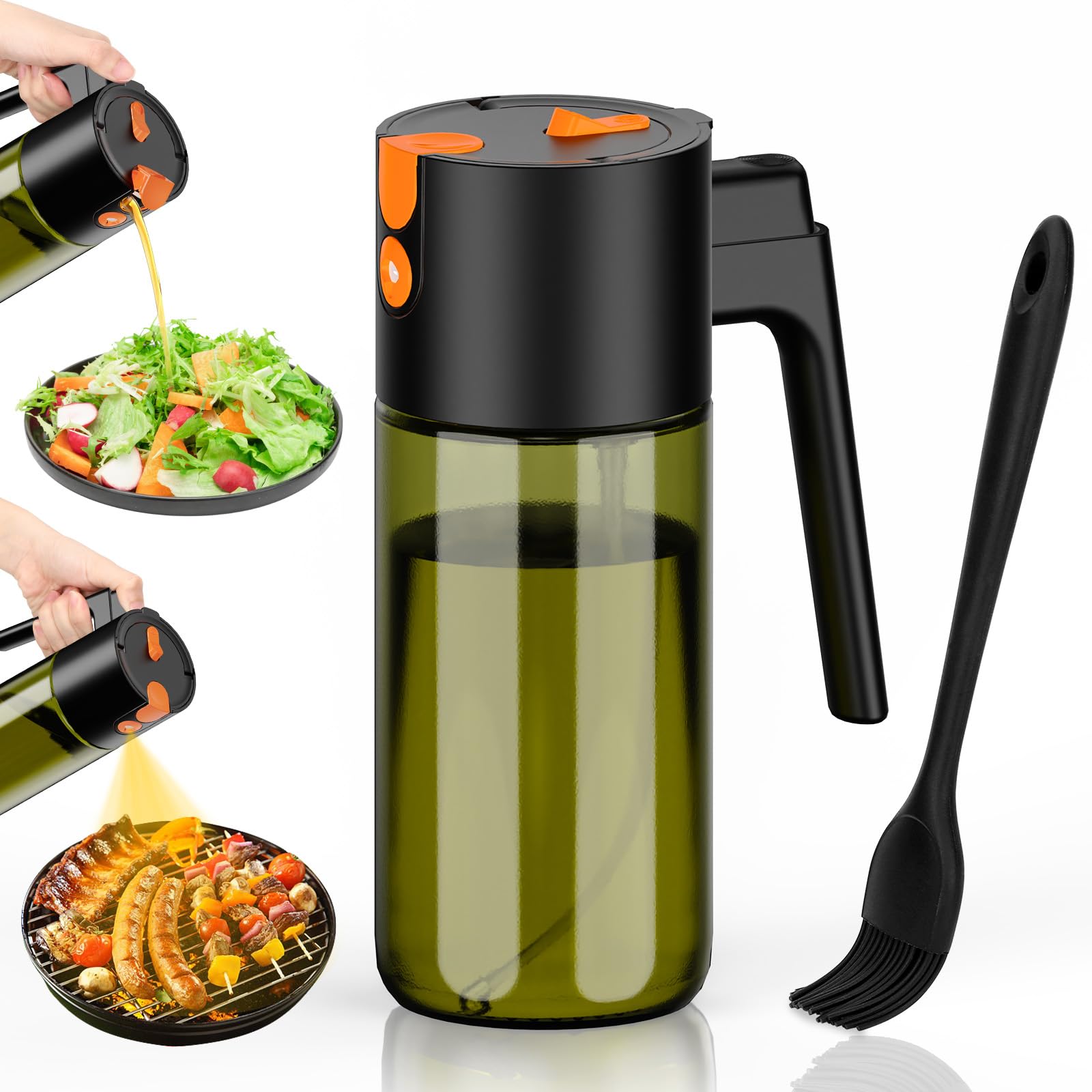 Spruzzino Olio 500 ml 2-in-1, Nero