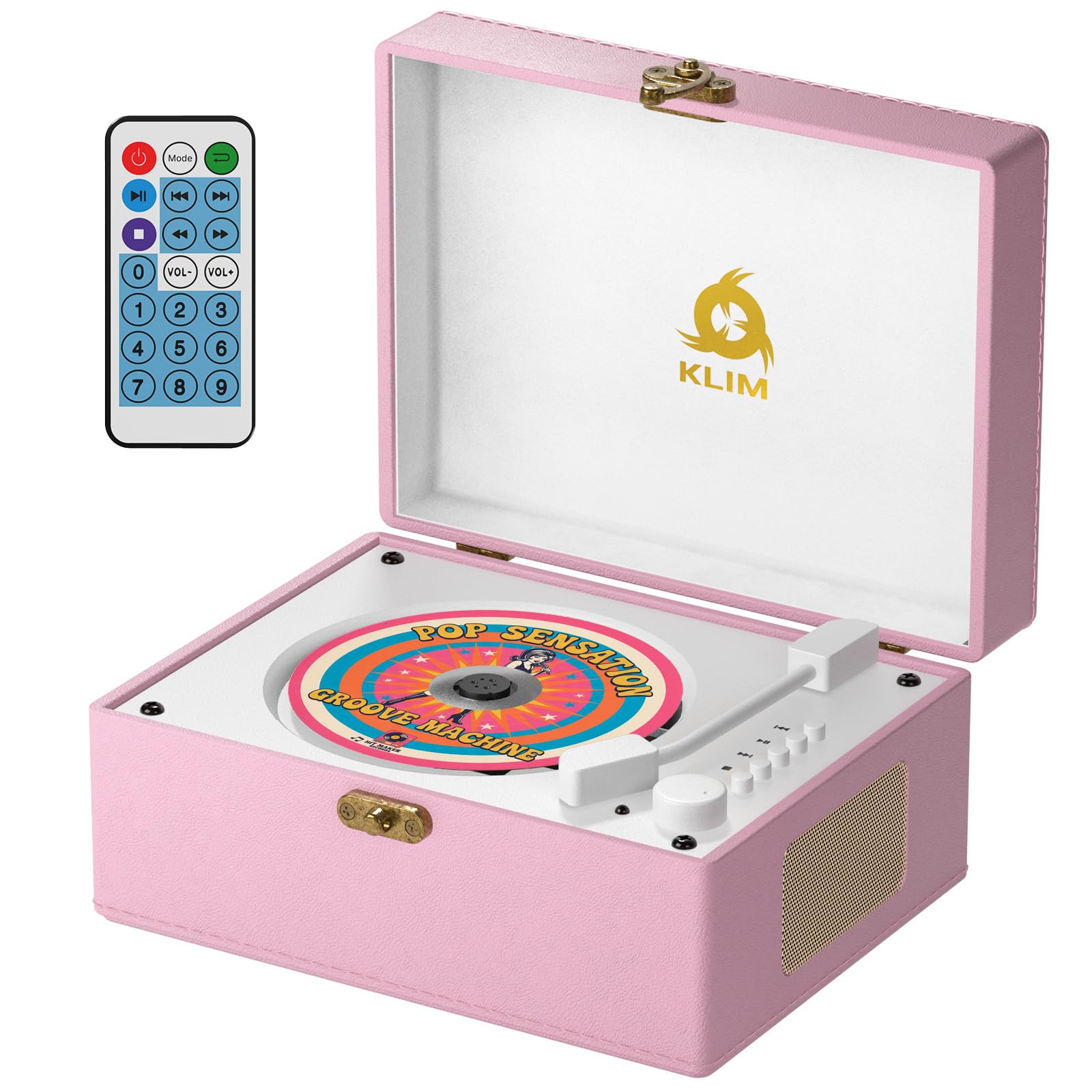 Klim RETRO CD PLAYER - Lettore CD Portatile, Rosa